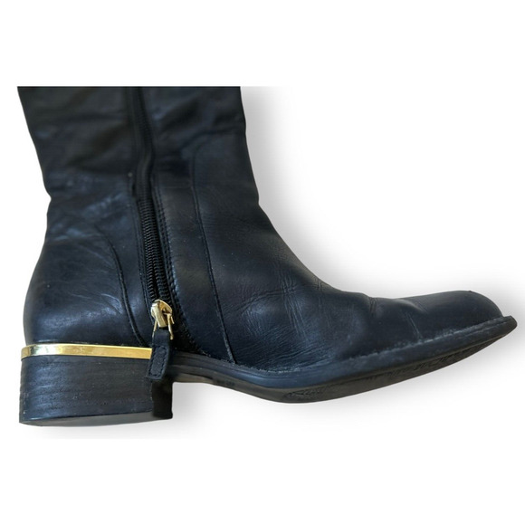 Franco Sarto Lea Celeste Black Leather Tall Riding Boots Size 7 #C3135L1001 - Picture 10 of 15